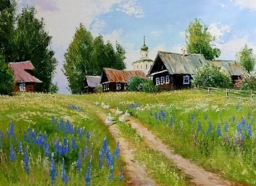 Деревня (худ. Олег Пятин)