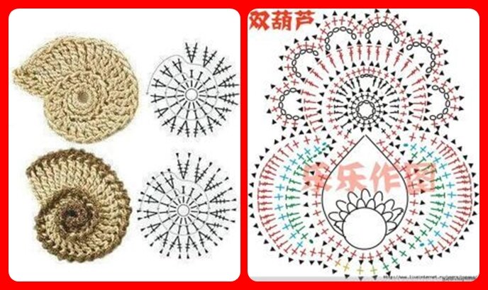 Фриформ крючком, 20 моделей с описанием, много схем элементов фриформа
