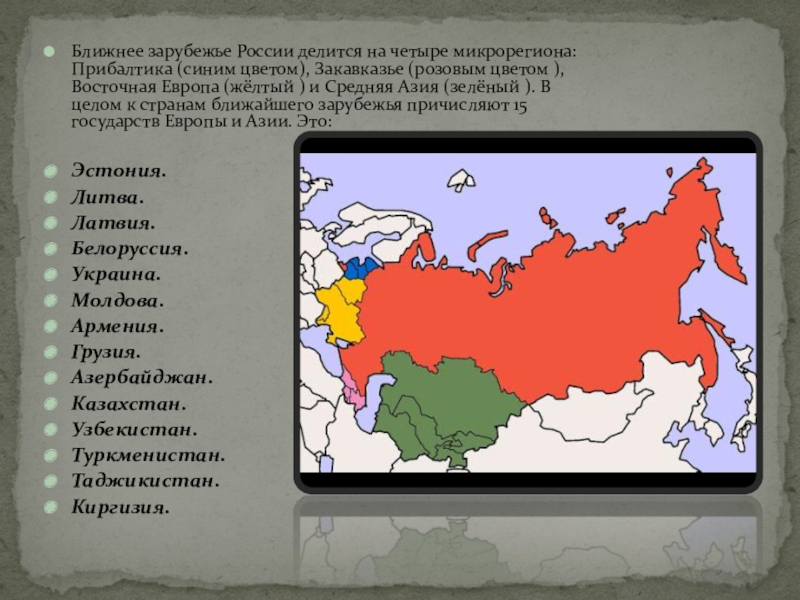 Ближайшее зарубежье страны. Страны ближнего зарубежья. Страны ближнего зарубежья России. Ближнее зарубежье России. Страны ближнего зарубежья России на карте.