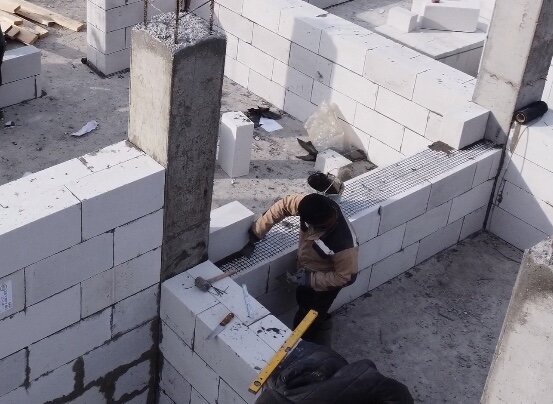 Укладка газосиликатных блоков, кладка стен, расценки, стоимость работ в ООО Проект