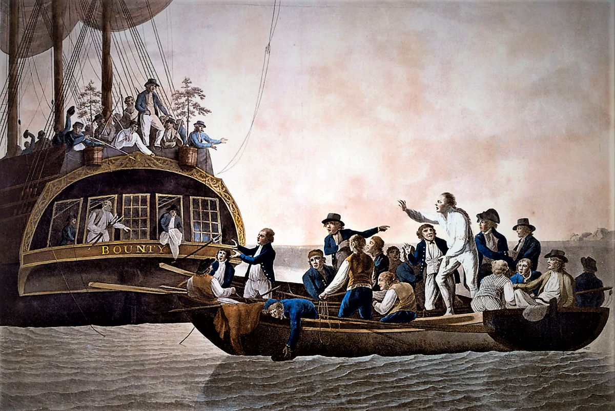 Мятежники выгнали капитана и спасаясь от виселицы стали искать убежище... 