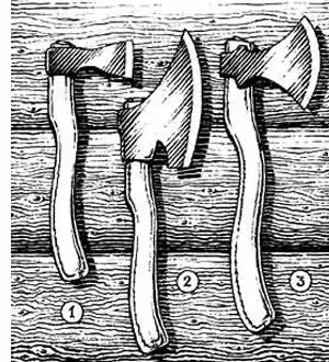 Бревна для строительства рубленного дома подбирали обычно толщиной около восьми вершков в поперечнике (35 см), а для нижних венцов сруба - и более толстые, до десяти вершков (44 см). Нередко в договоре указывалось: "а меньше семи вершков не ставить". Заметим попутно, что сегодня рекомендуемый диаметр бревна для рубленой стены 22 см. Бревна вывозили в селение и складывали в "костры", где они лежали до весны, после чего стволы ошкуривали, то есть снимали, соскабливали оттаявшую кору при помощи струга или долгого скобеля, представлявшего собой дугообразное лезвие с двумя ручками.