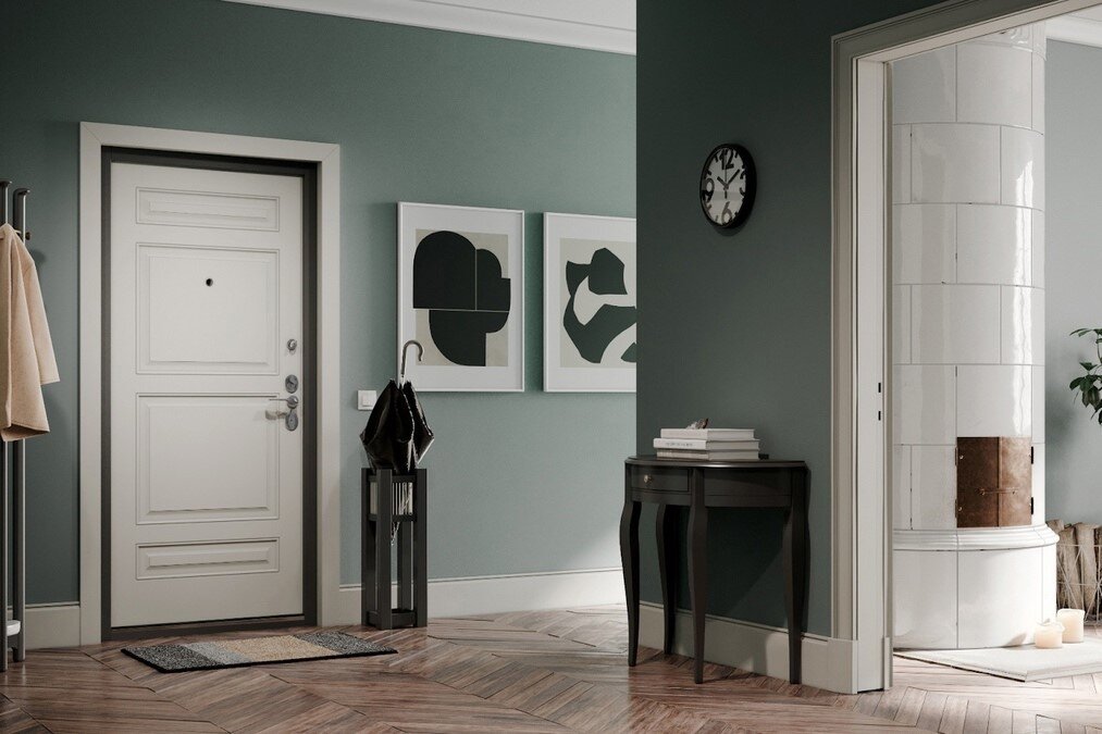 Прихожая в дымчато-зеленом оттенке