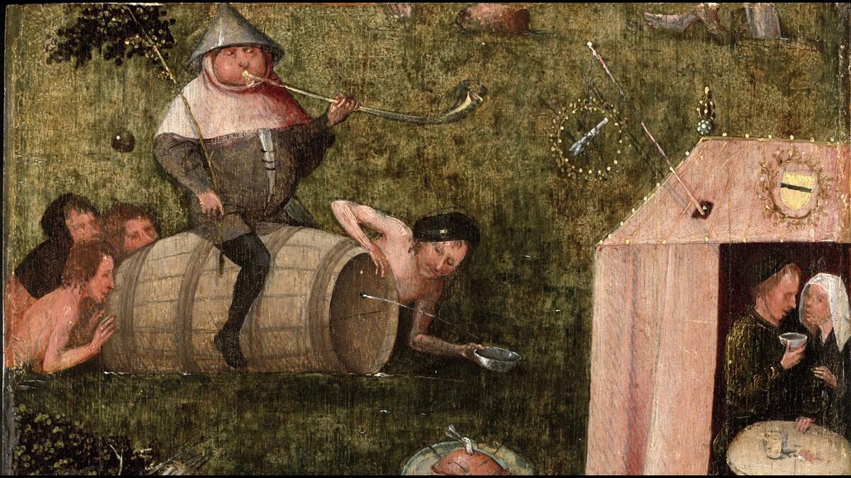 Фрагмент картины Босха «Аллегория чревоугодия и любострастия» 