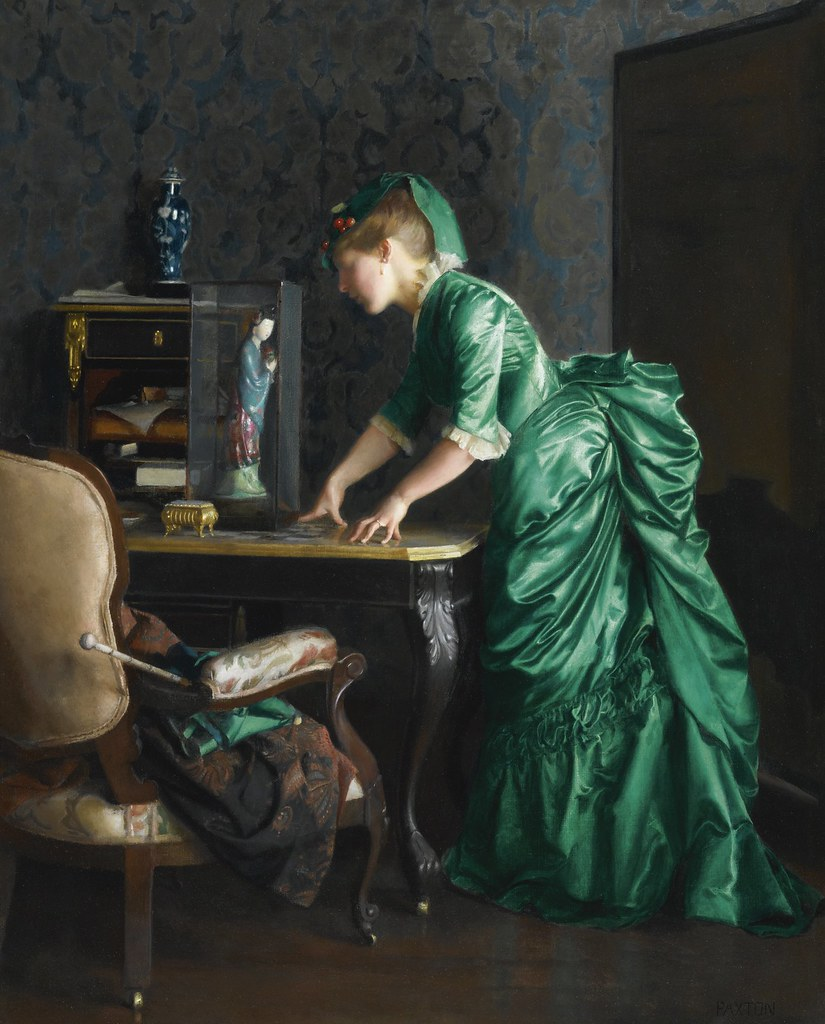William McGregor Paxton «The green dress», 1914 г.