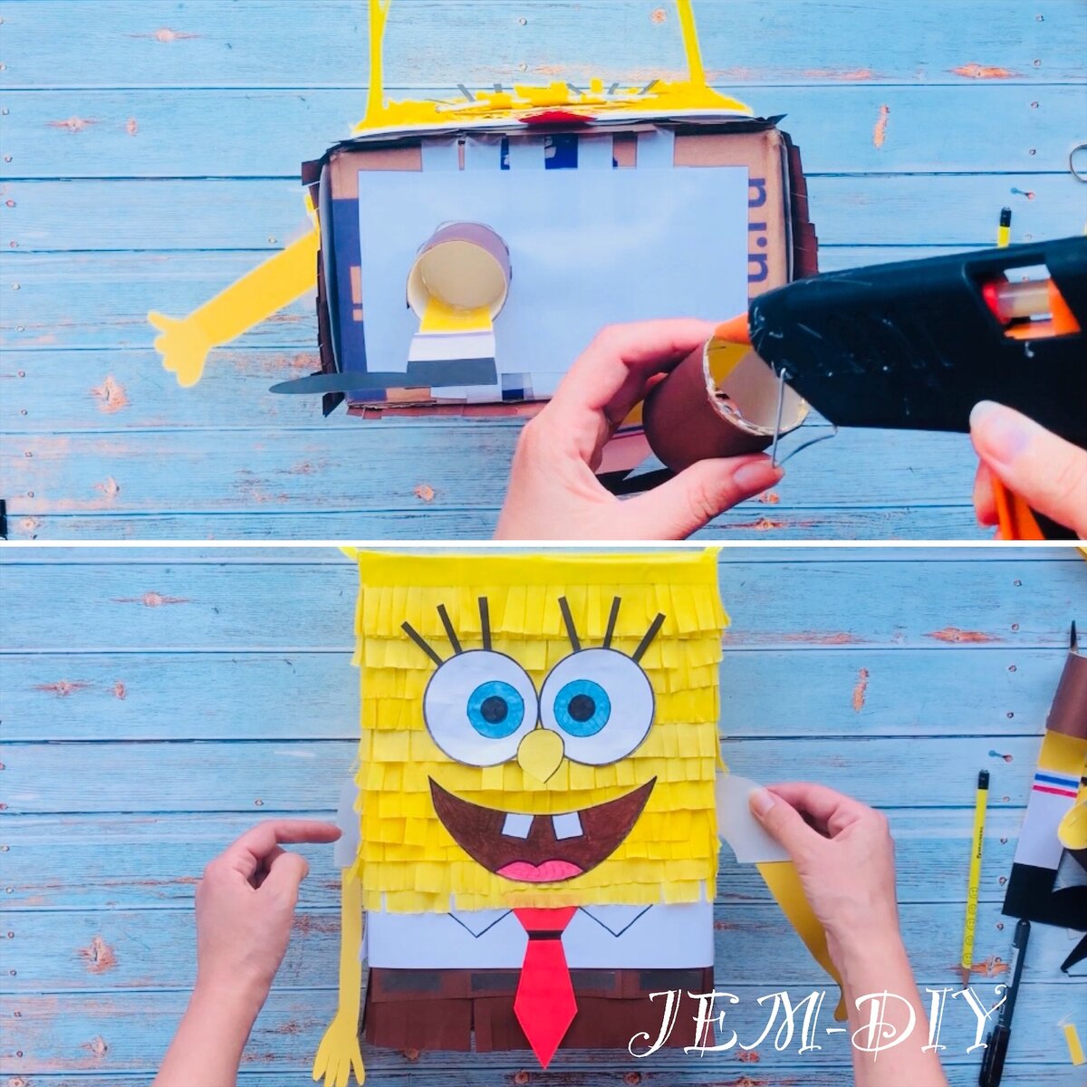 Губка Боб из конфет своими руками - DIY SpongeBob - video Dailymotion