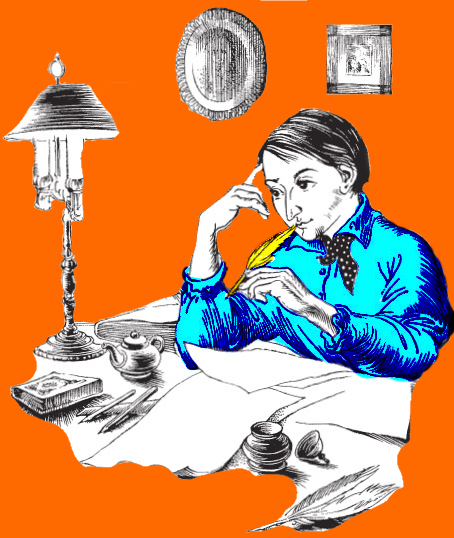 На основе иллюстрации  П. С. Сацкого, 2014, из книги Владимира Воропаева Однажды Гоголь… Рассказы из жизни писателя