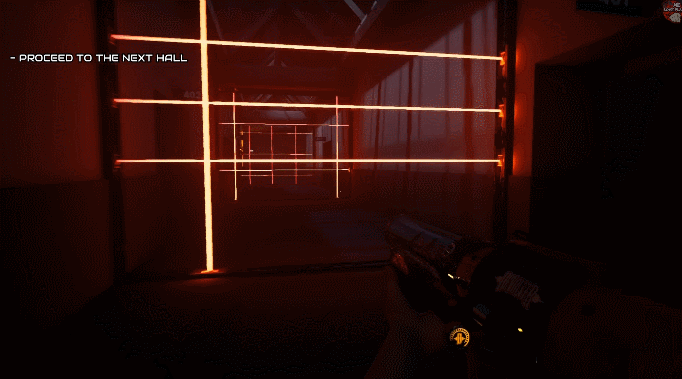 Пройти лазеры в Devolverland Expo можно при помощи подката.