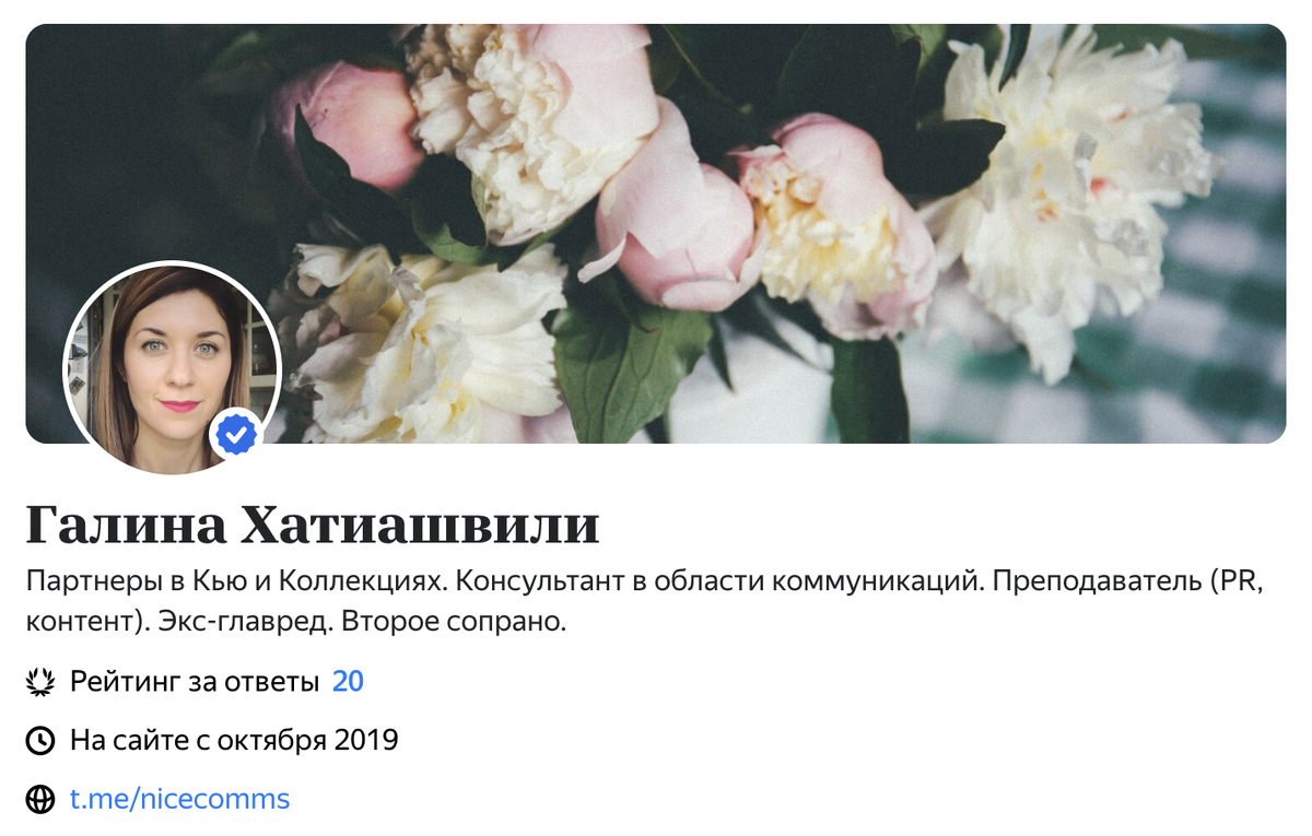 Так выглядит профиль эксперта