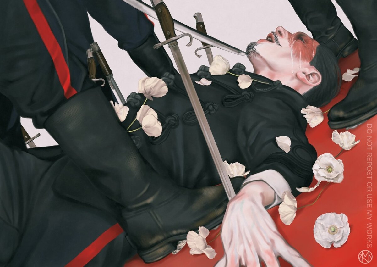 Художник - manzana Источник - https://www.pixiv.net/en/artworks/78786357