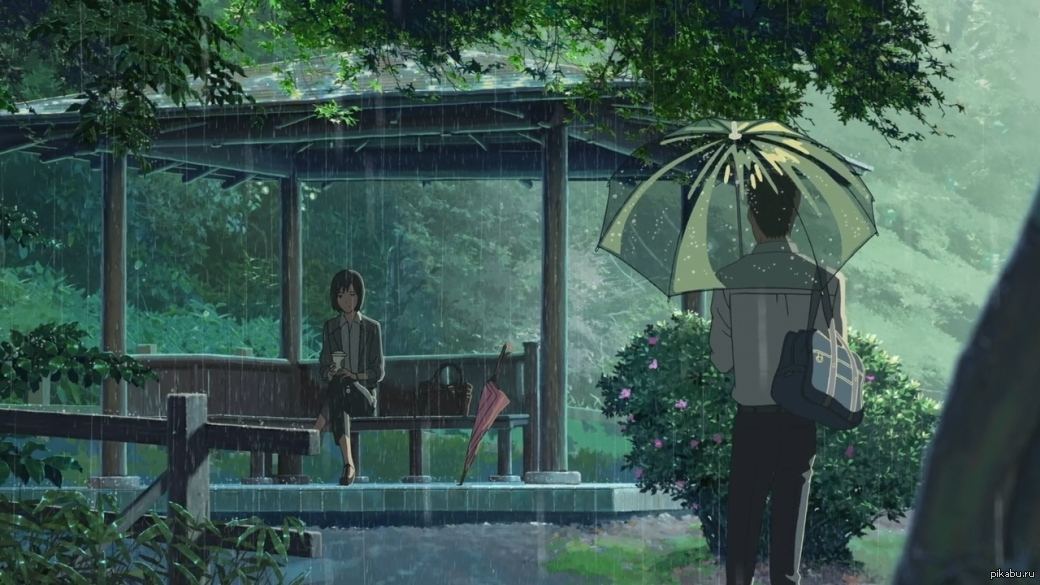 Кадр из аниме Сад изящных слов
