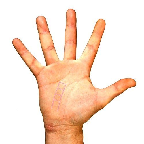 схематичный пример знака- лестница на руке 
