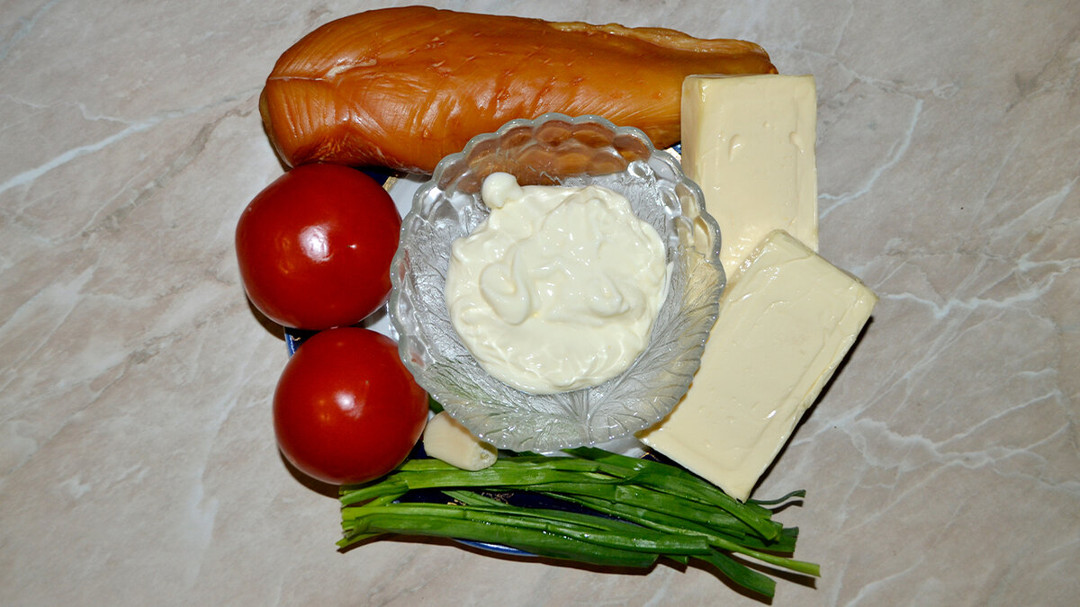 Рецепт салата с копченой курицей