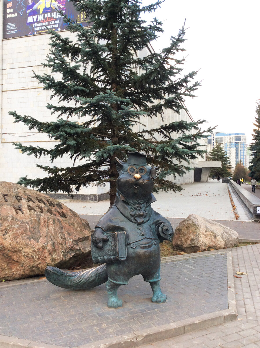 Кот-учёный у Дом Учёных Обнинска