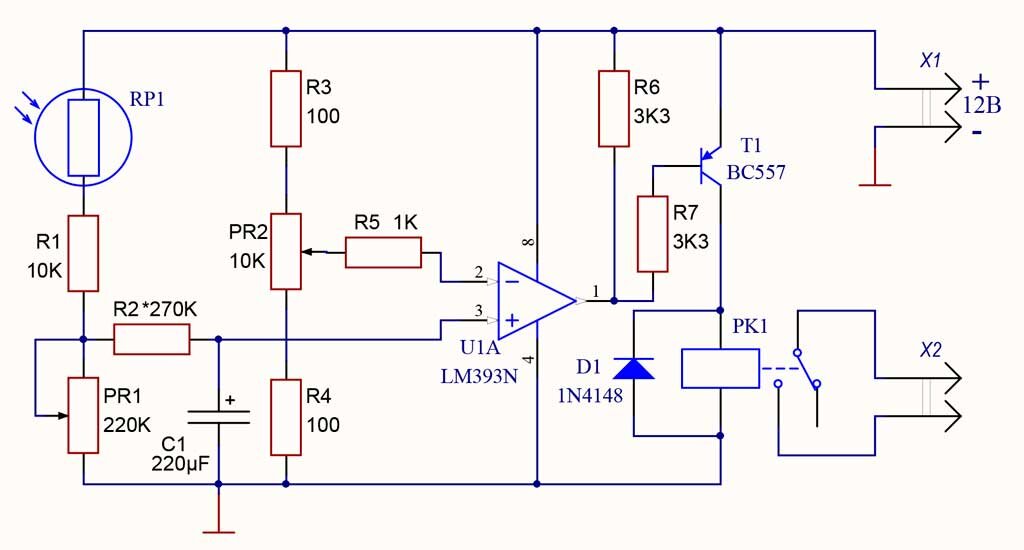 Схема включения lm393 компаратор