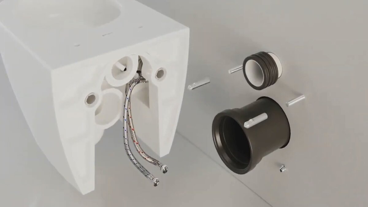 Установка и подключение подвесного унитаза со встроенным смесителем для биде