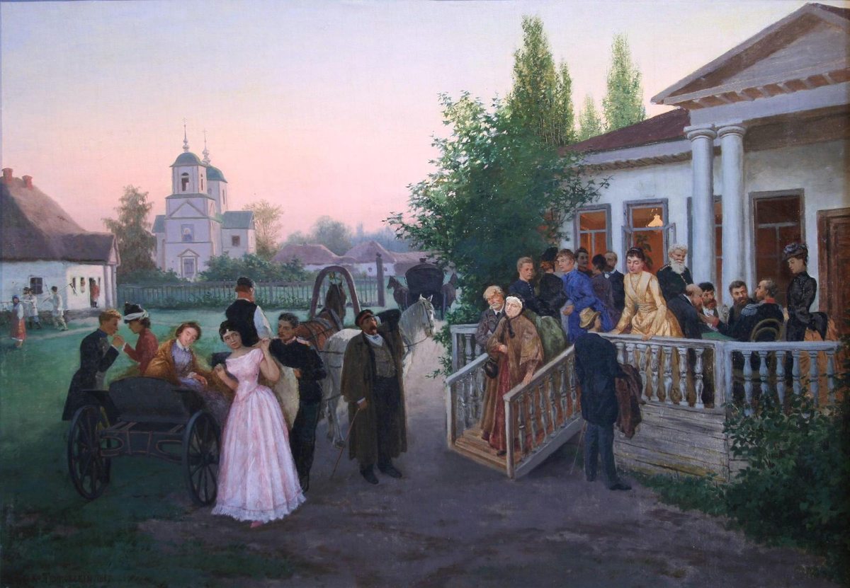 В xviii веке дворянство. Трутовский Константин Александрович 1826-1893. Константин Александрович Трутовский. Трутовский Константин Александрович художник разъезд гостей. Помещичья усадьба 18 19 век Россия
