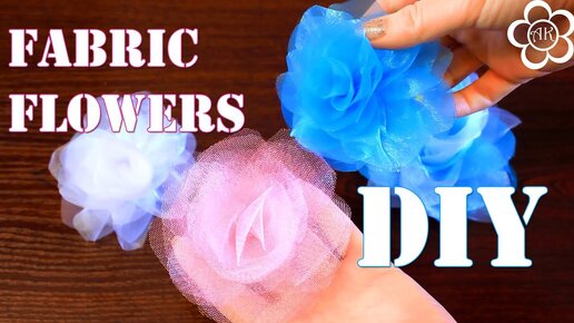 Бантики-цветочки из репсовых лент и фатина МК / ribbon flowers DIY