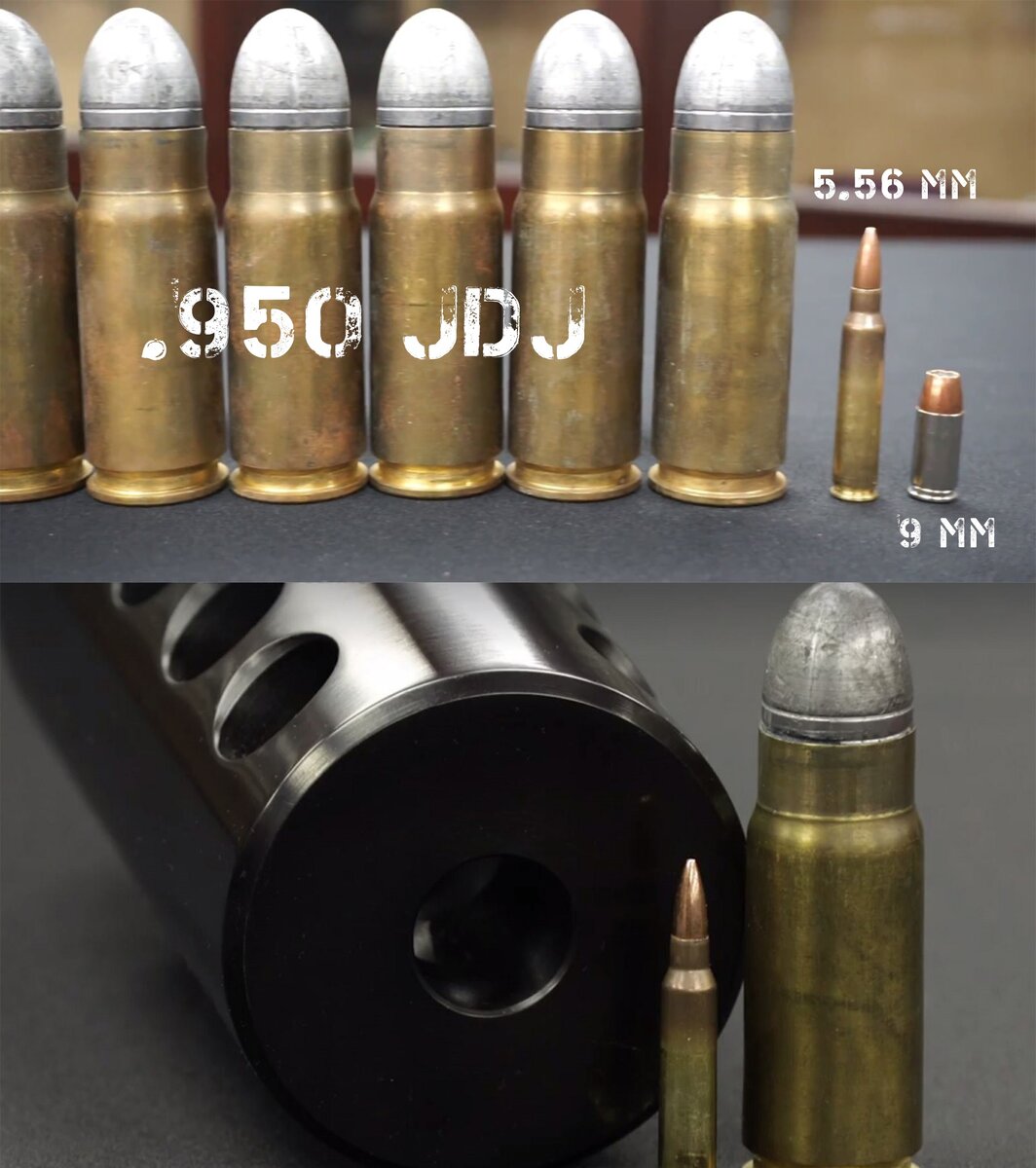 Патрон .950 JDJ в сравнении с другими калибрами