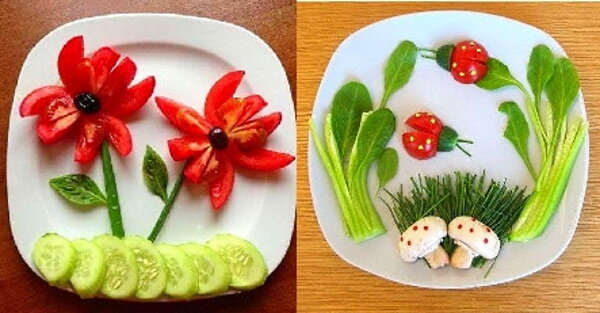 Делаем поделки из овощей и фруктов.
