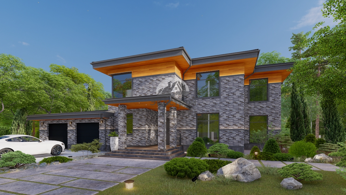 Проект индивидуального двухэтажного дома 316 м2 - 107-83