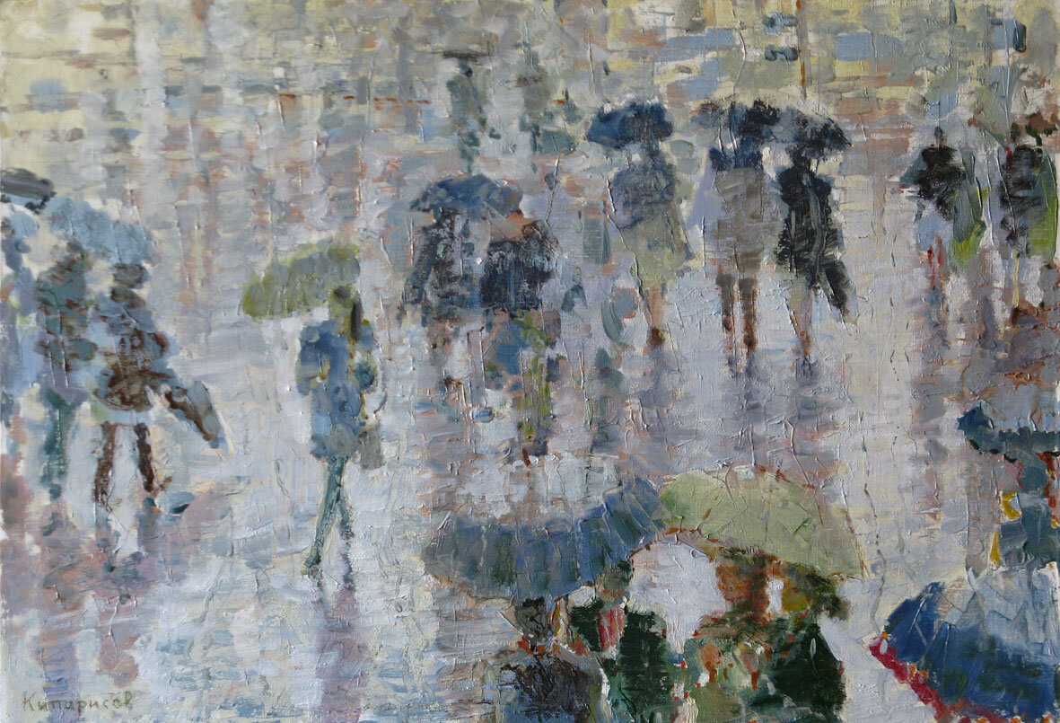 © Леонид Георгиевич Кипарисов / Leonid Georgievich Kiparisov  "Дождь". 2016г.,х.м.50х75см.