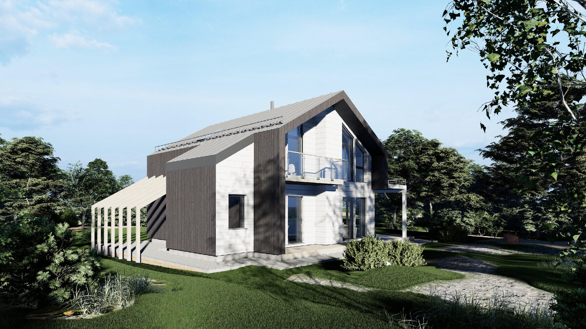 Вид дома с боковой и задней части