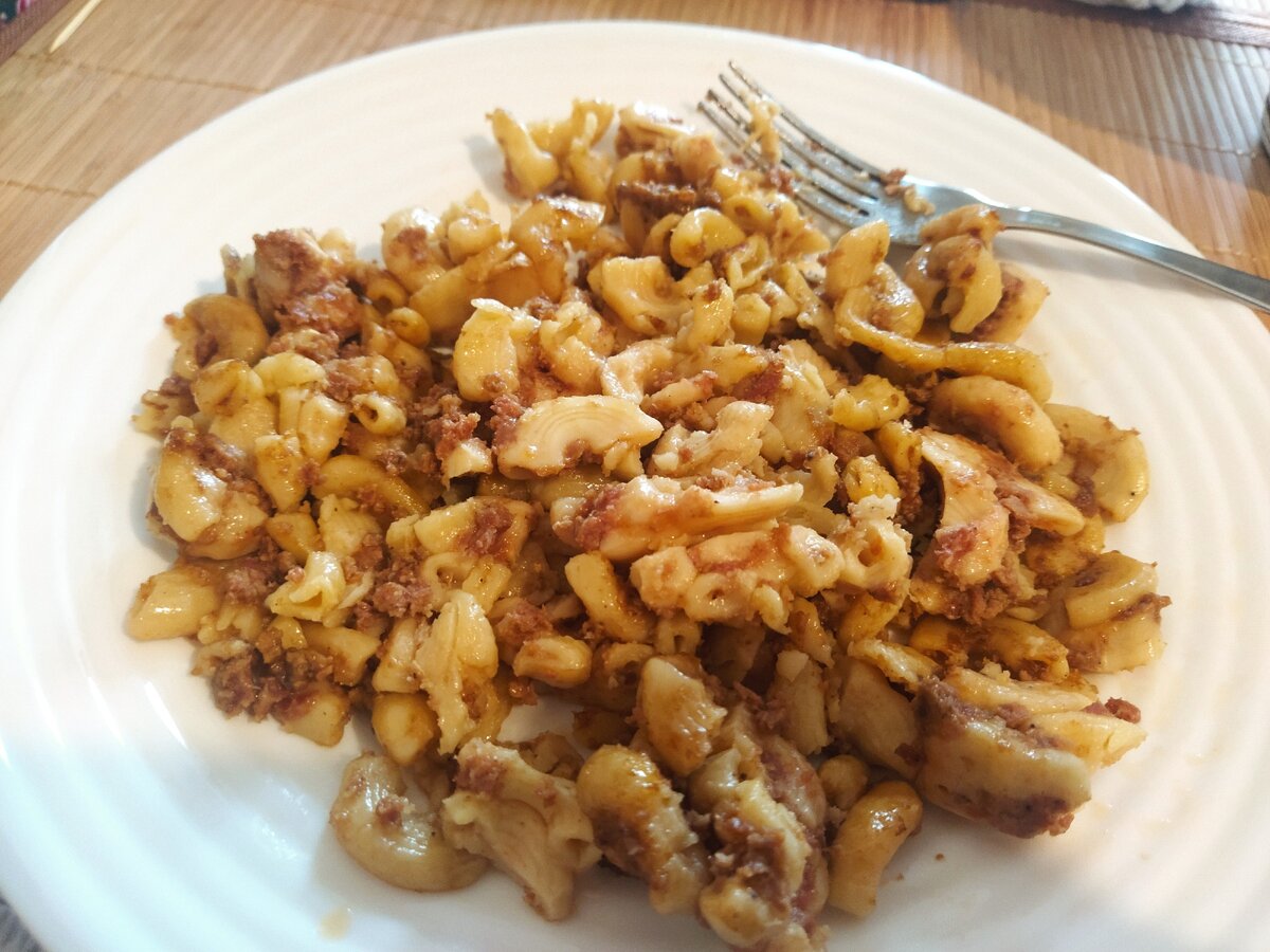 Макароны по флотски с желудками куриными