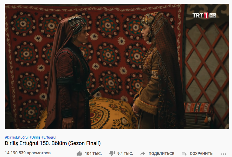 Турецкий сериал Воскресший Эртугрул Источник: youtube