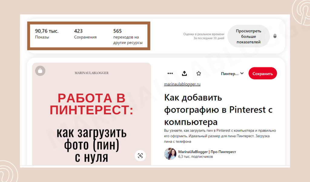 Как выглядит вирусный пин в Pinterest