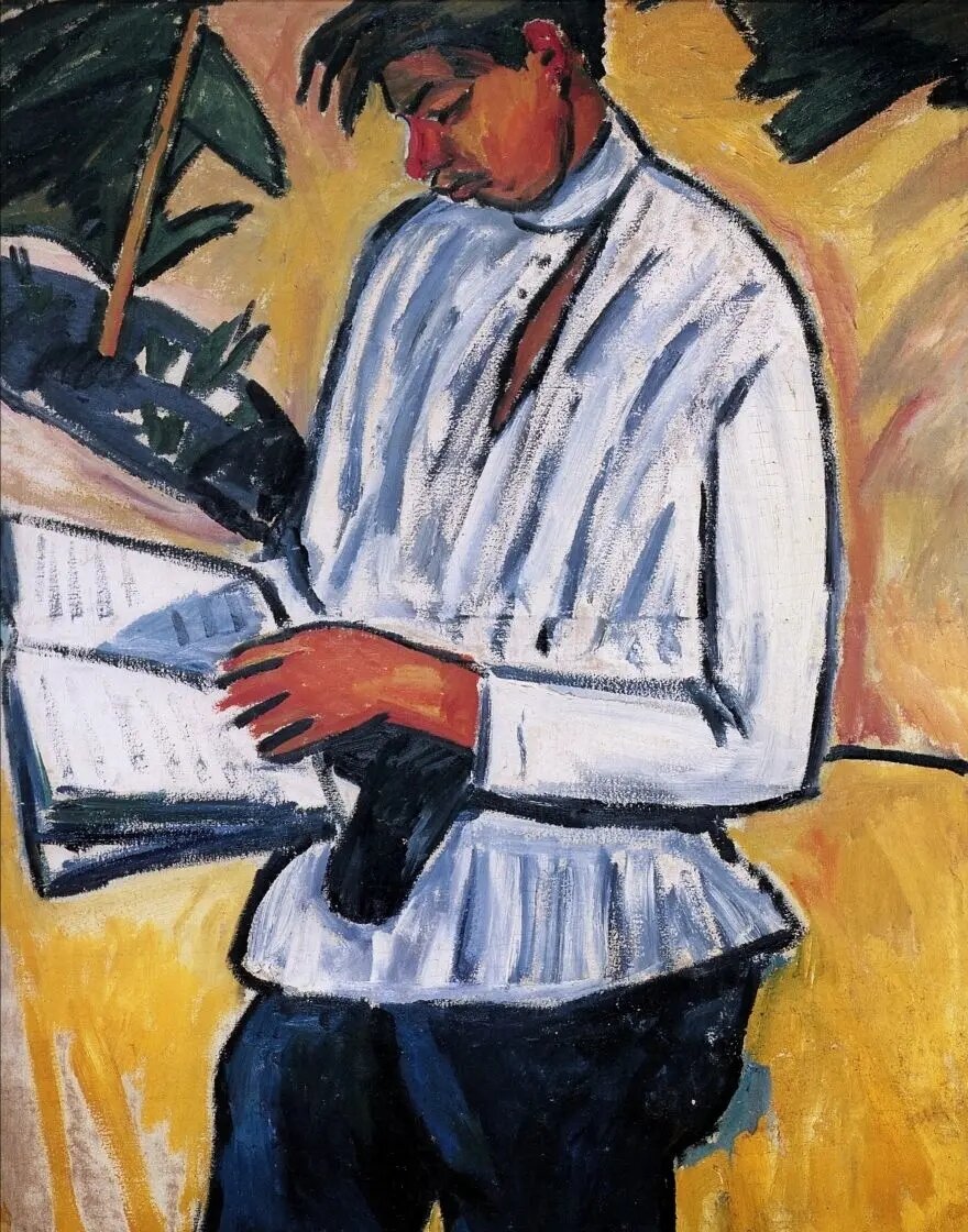 Михаил Ларионов "Портрет поэта Велимира Хлебникова", 1910. Собрание А. К. Томилиной-Ларионовой, Париж.