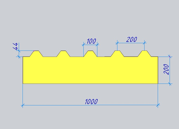 Рис. 2.1 Размеры сэндвич-панели