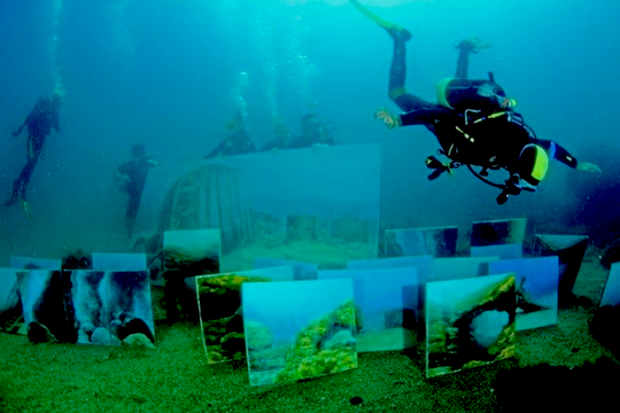 Выставка картин под водой