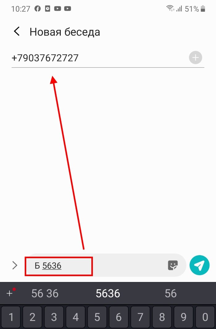Пример СМС-запроса.