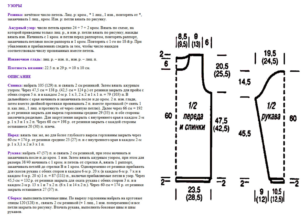 Описание и выкройка к Тёплой модели № 1. Листайте галерею, чтобы посмотреть схему узора ➔