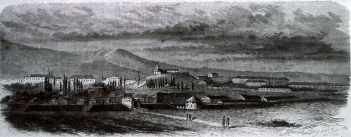 Темир-Хан-Шура. Рисунок Лермонтова М.Ю.