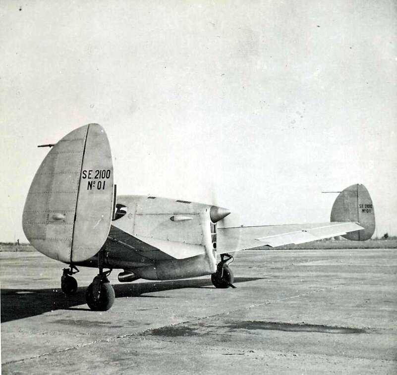 SNCASE SE-2100. Вид сзади. Фото: Société nationale des constructions aéronautiques du Sud-Est