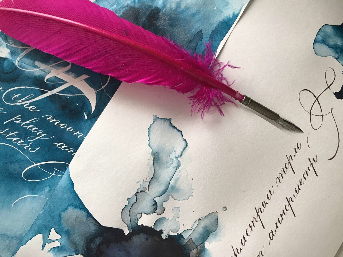 Пример работ из курса «Новый английский курсив»