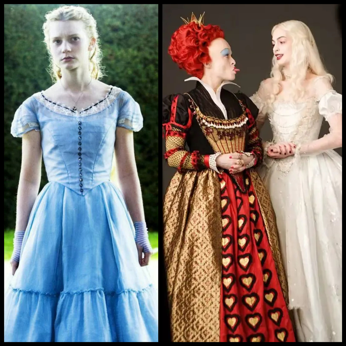 Хелена Бонем Картер и Энн Хатувэй в роли Красной и Белой королевы. Коллаж автора. 