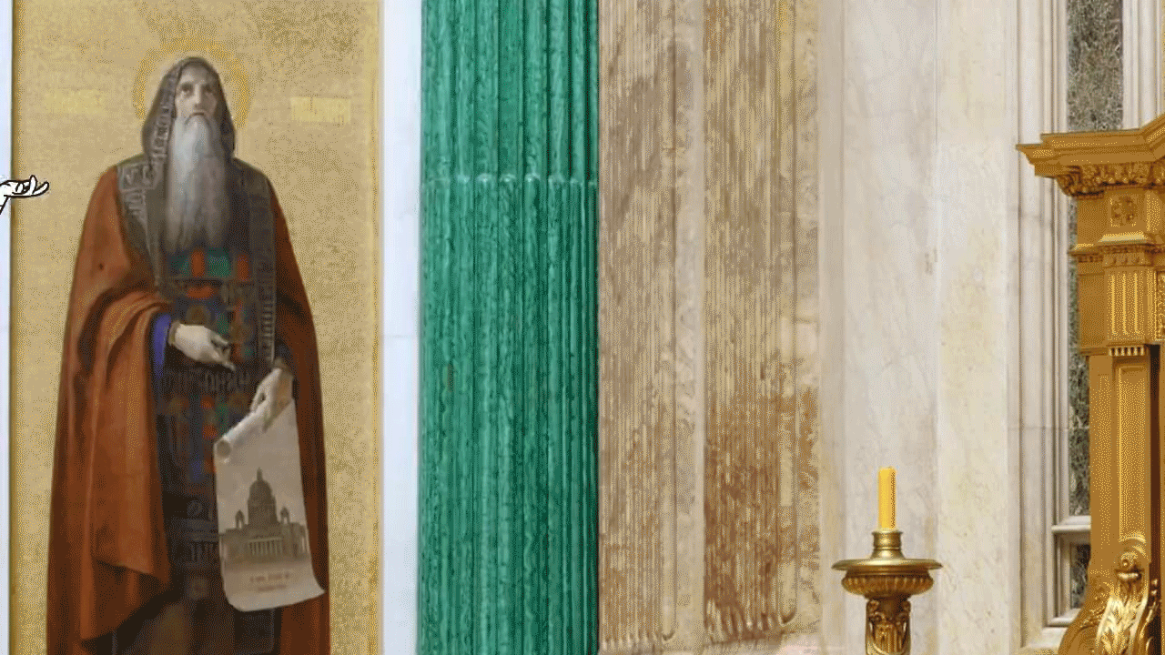 Фреска с изображением Исаакия Далматского в Исаакиевском соборе