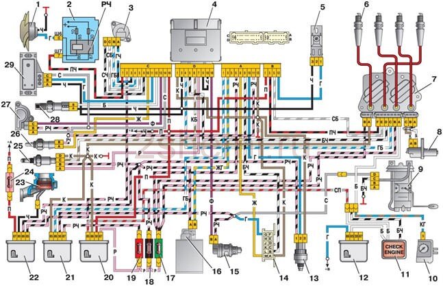Схема проводки ВАЗ 2107 – инжектор: переоборудование с классики