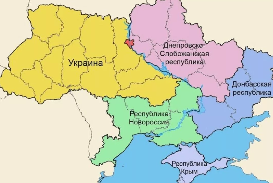 Карта разделения Украины. Карта развала Украины. Карта Украины после развала. Карта распада Украины.