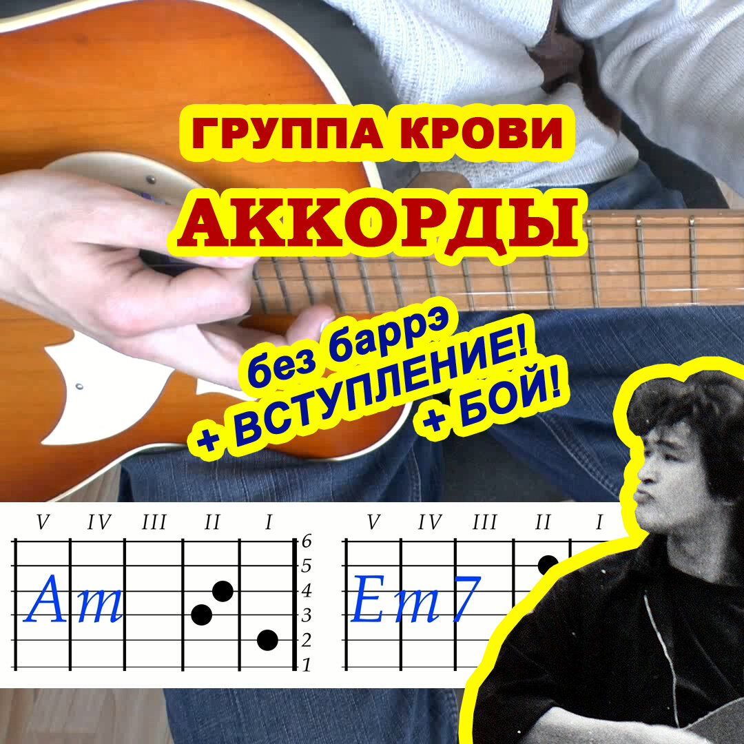 Группа крови Аккорды 🎸 Виктор Цой Кино ♪ Разбор песни на гитаре ♫ Гитарный  бой | ГИТАРА АККОРДЫ ПЕСНИ | Дзен