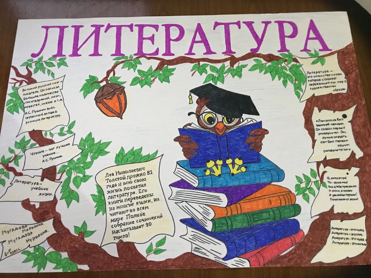 Стенгазета по литературе.