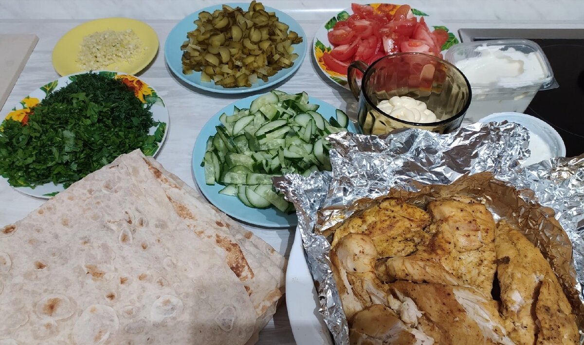 Подготовленные продукты на 8 порций