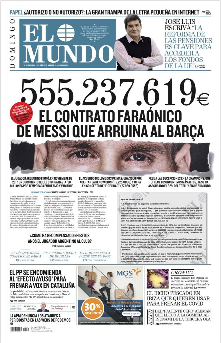 Обложка El Mundo