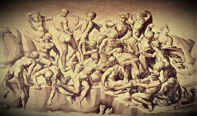 Battaglia di Cascina di Michelangelo Buonarroti   Битва при Кашине