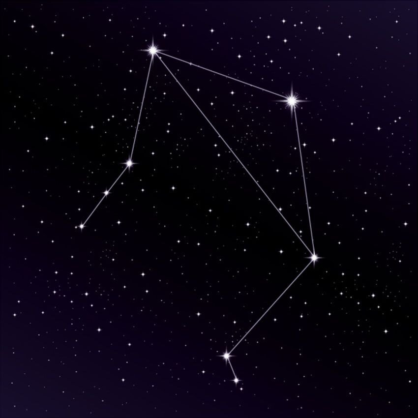 Созвездие весов на ночном небе