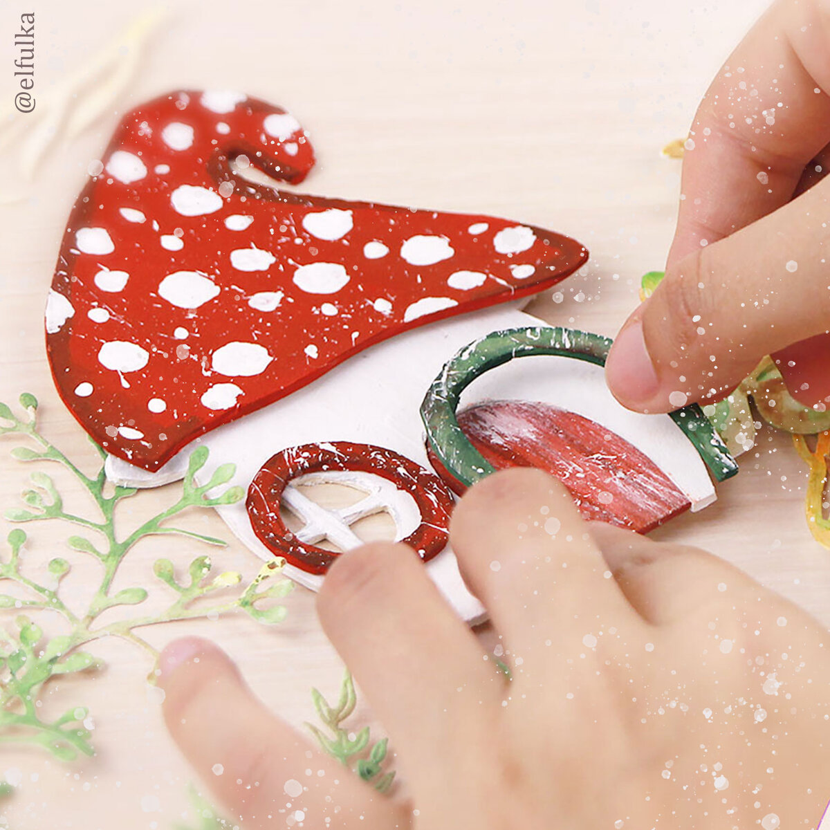 Домик-грибок из картона