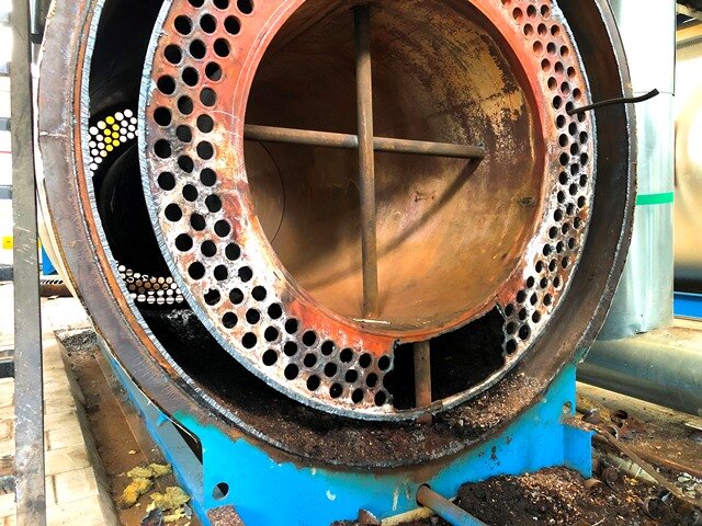 Ремонт жаротрубного котла Buderus после аварии